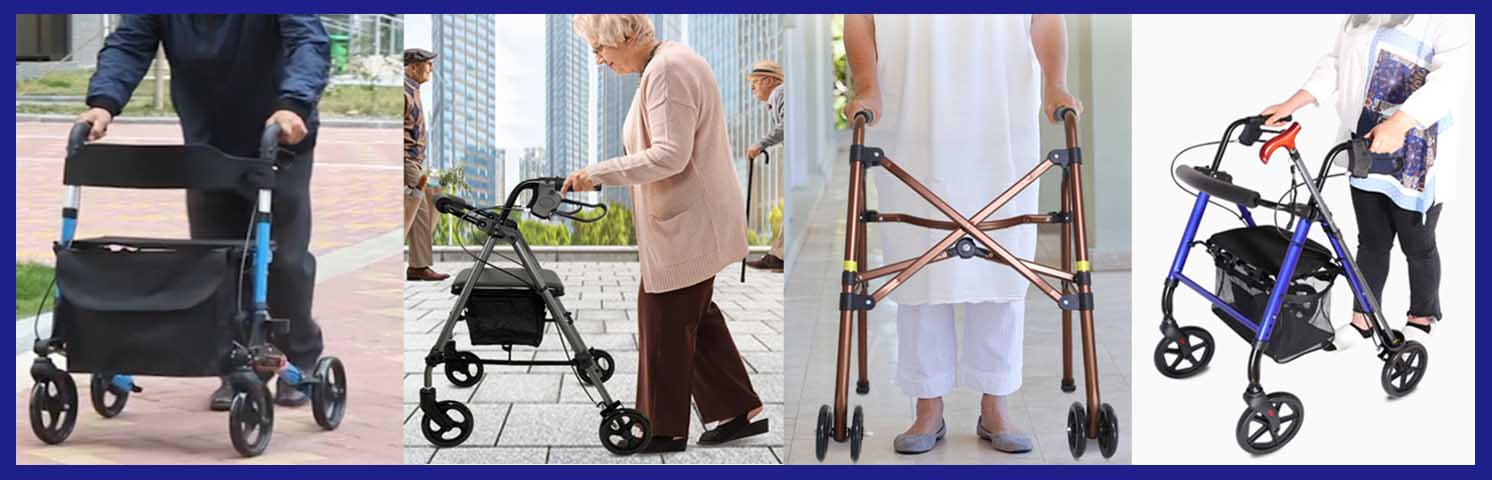 Heavy duty medical rollator walker