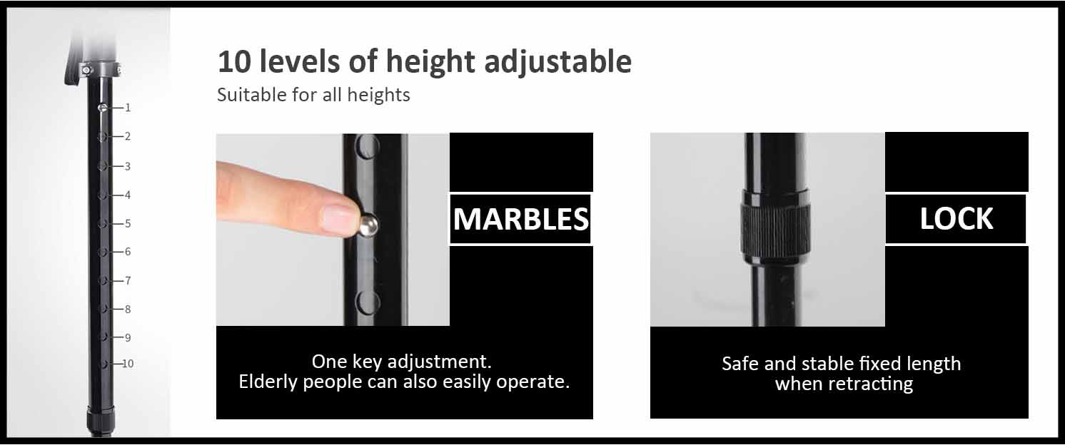 adjustable walking stick