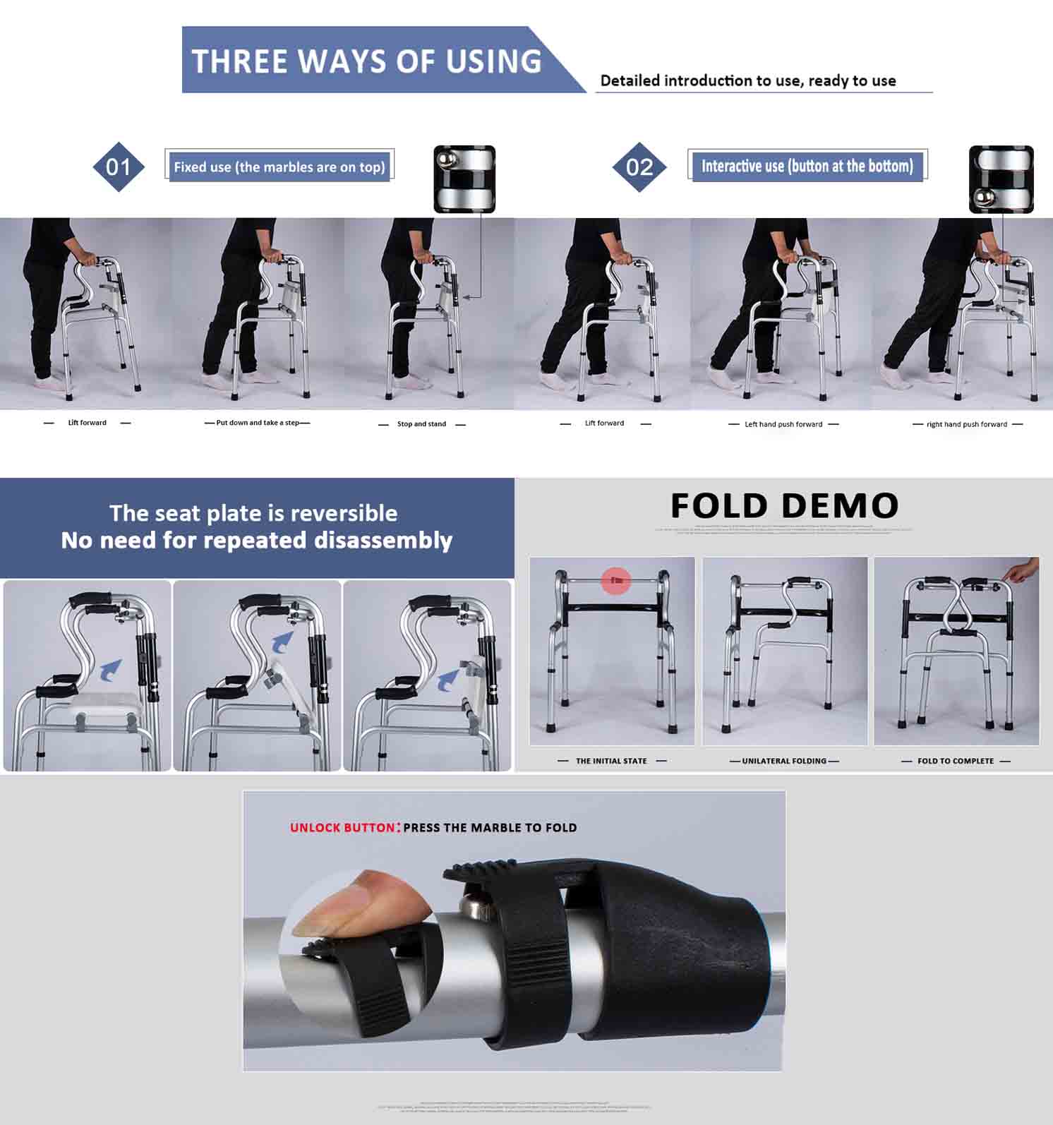 Adjustable height walker portable Adjustable height walker portable