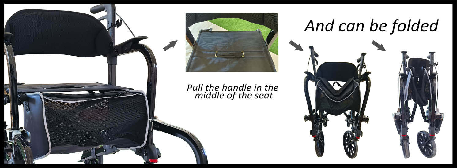 Folding Transport foldable rollator