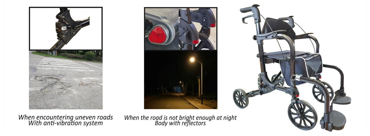 aluminium rollator with seat