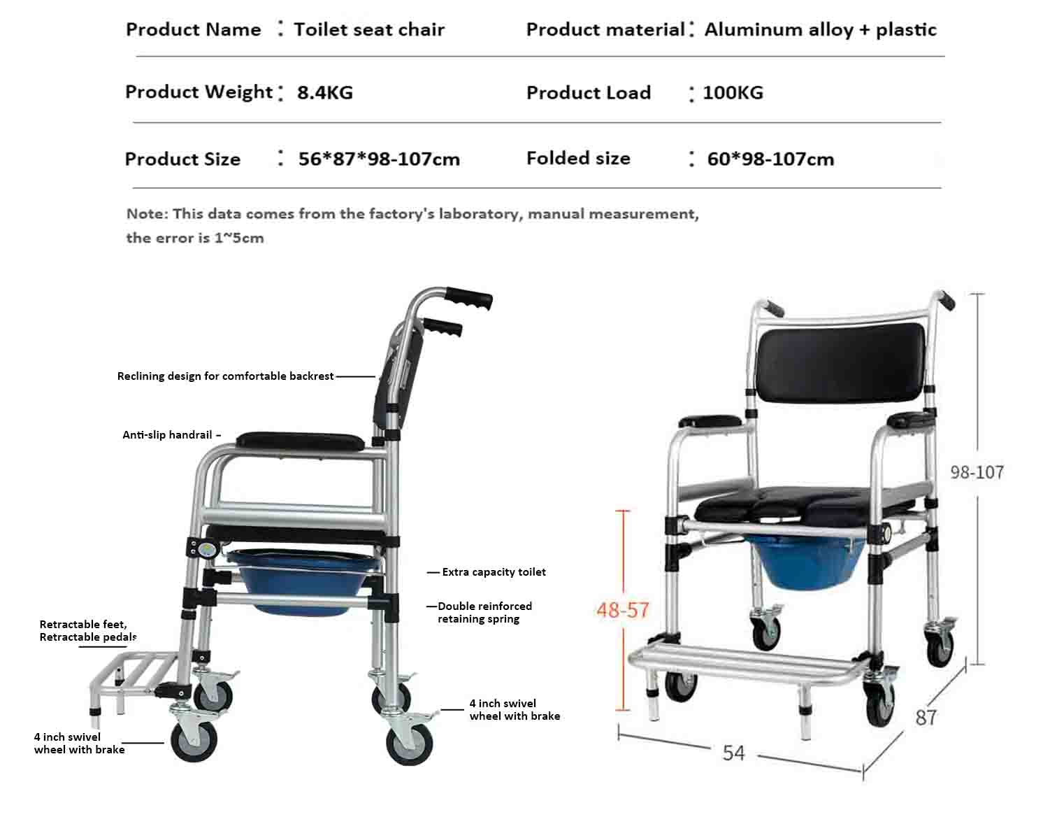 Aluminum portable wheel chair commode Aluminum portable wheel chair commode